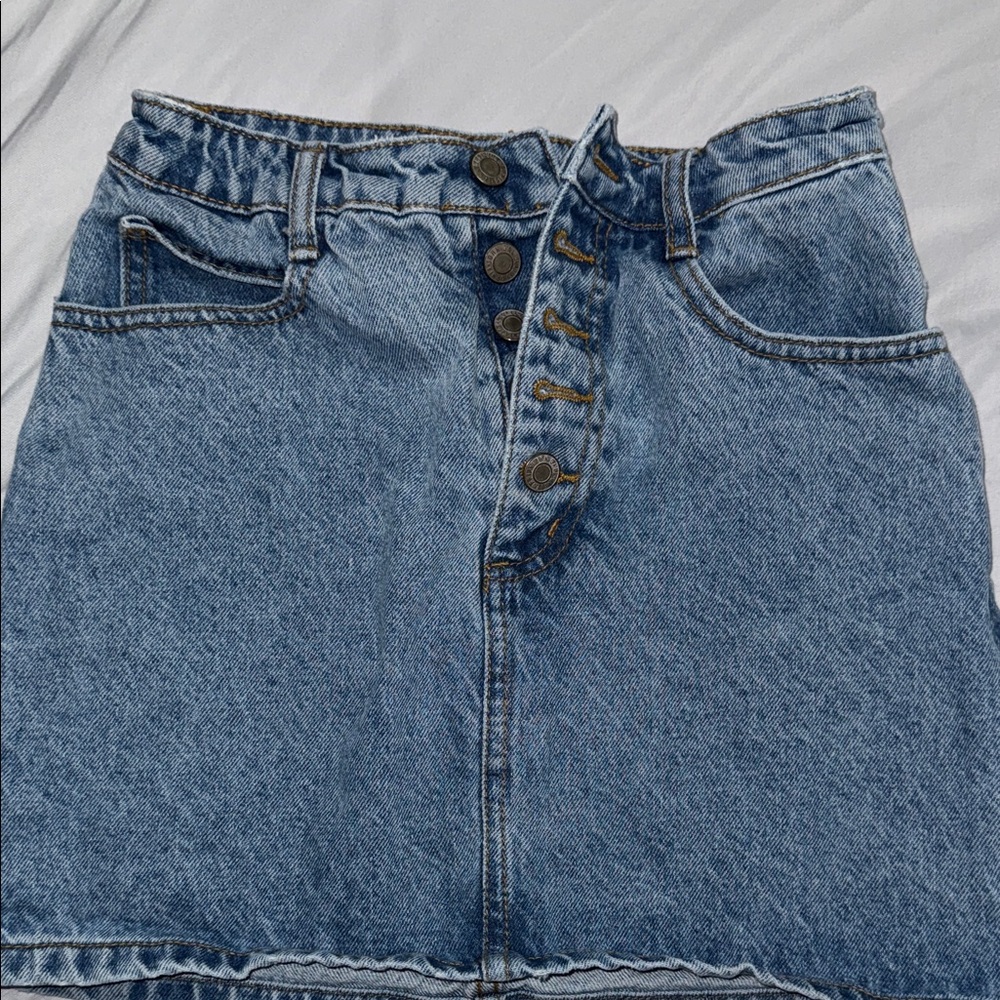 Shanghai Tang Blue Denim Mini Skirt